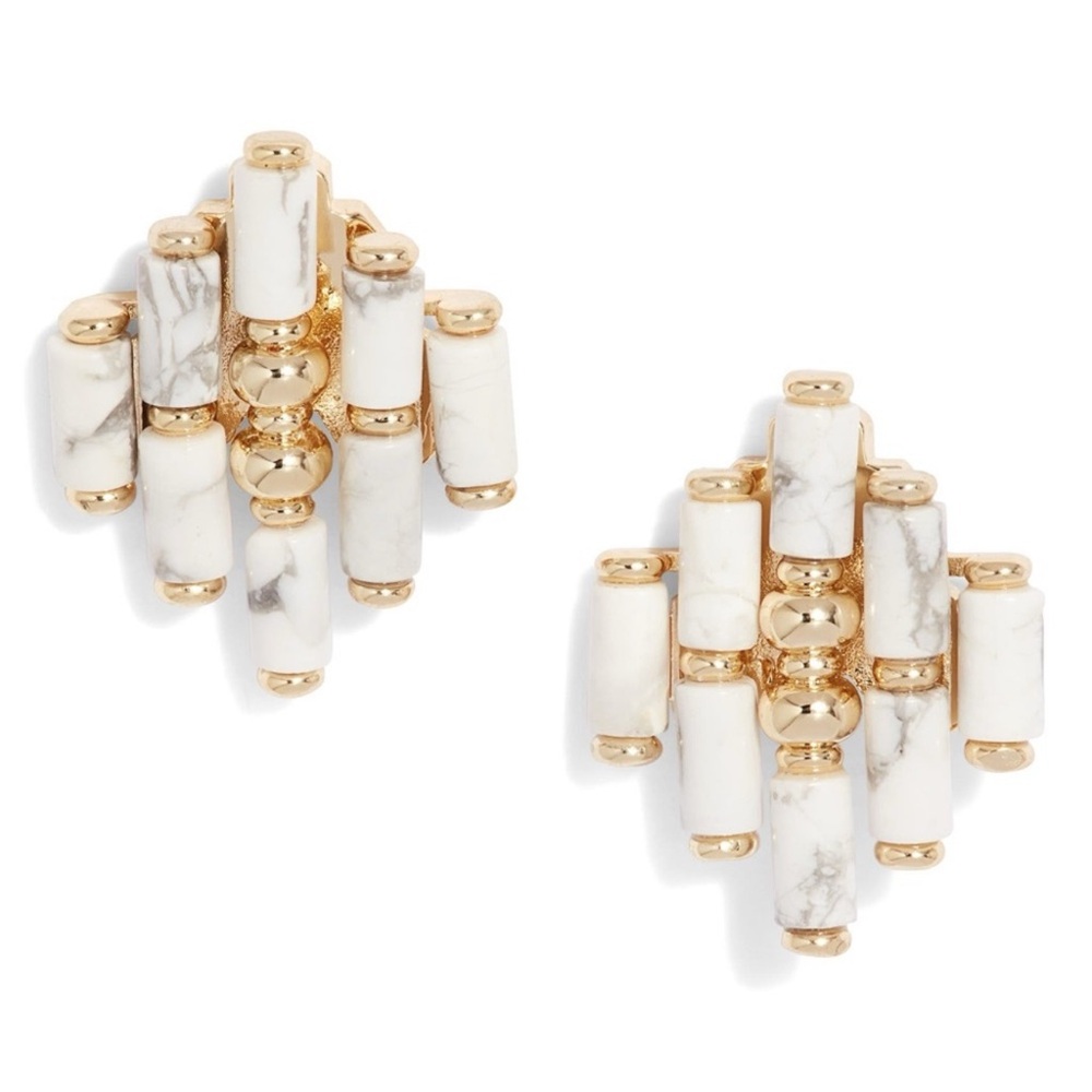 Kendra Scott Gold and White Ember Stud Earrings